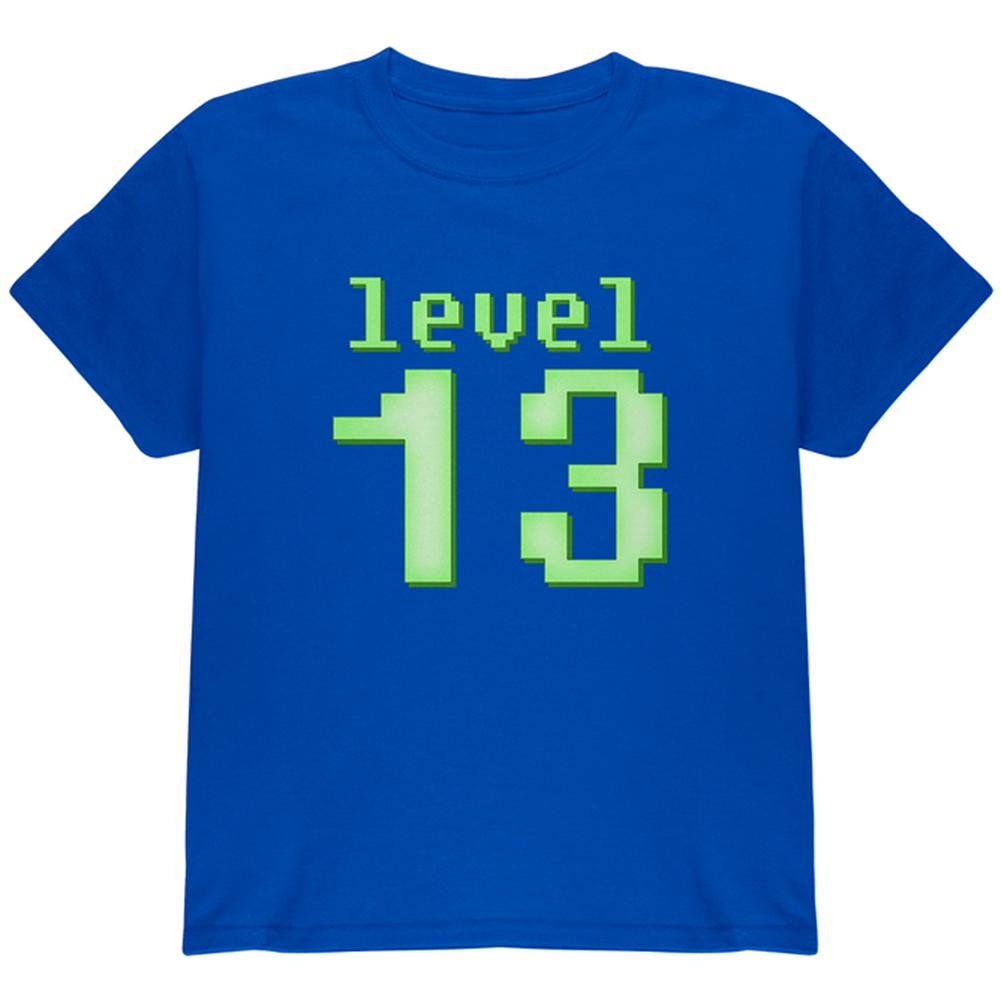 Gamer Milestone Birthday Level 13 Youth T Shirt Youth T-Shirts Old Glory LG Royal 