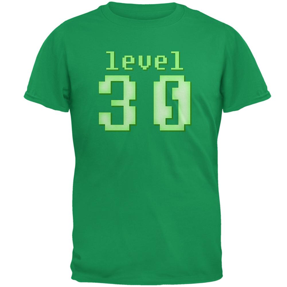 Gamer Milestone Birthday Level 30 Mens T Shirt Men's T-Shirts Old Glory 2XL Irish Green 