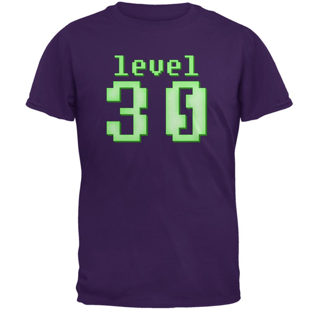 Gamer Milestone Birthday Level 30 Mens T Shirt Men's T-Shirts Old Glory 2XL Purple 