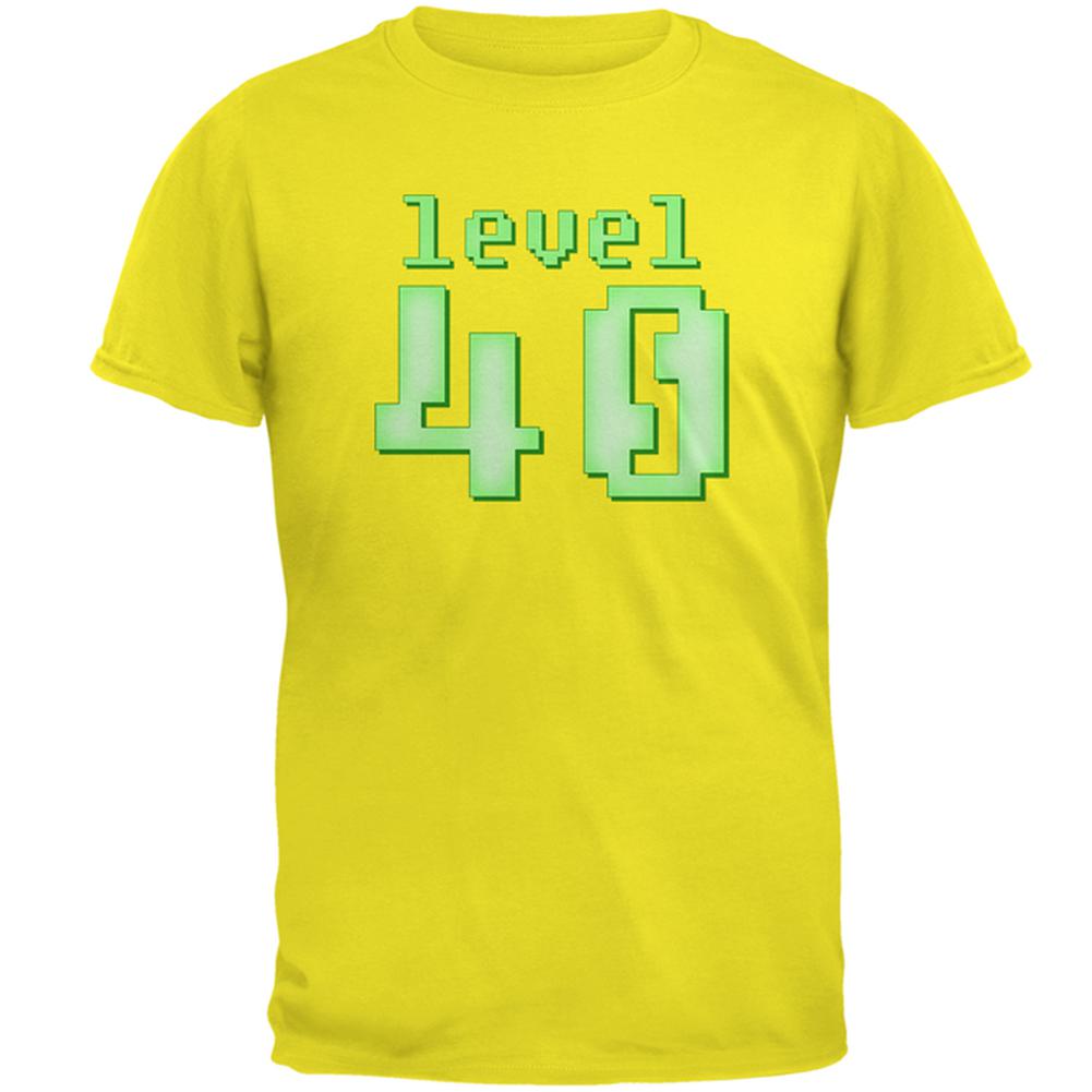 Gamer Milestone Birthday Level 40 Mens T Shirt Men's T-Shirts Old Glory 2XL Bright Yellow 