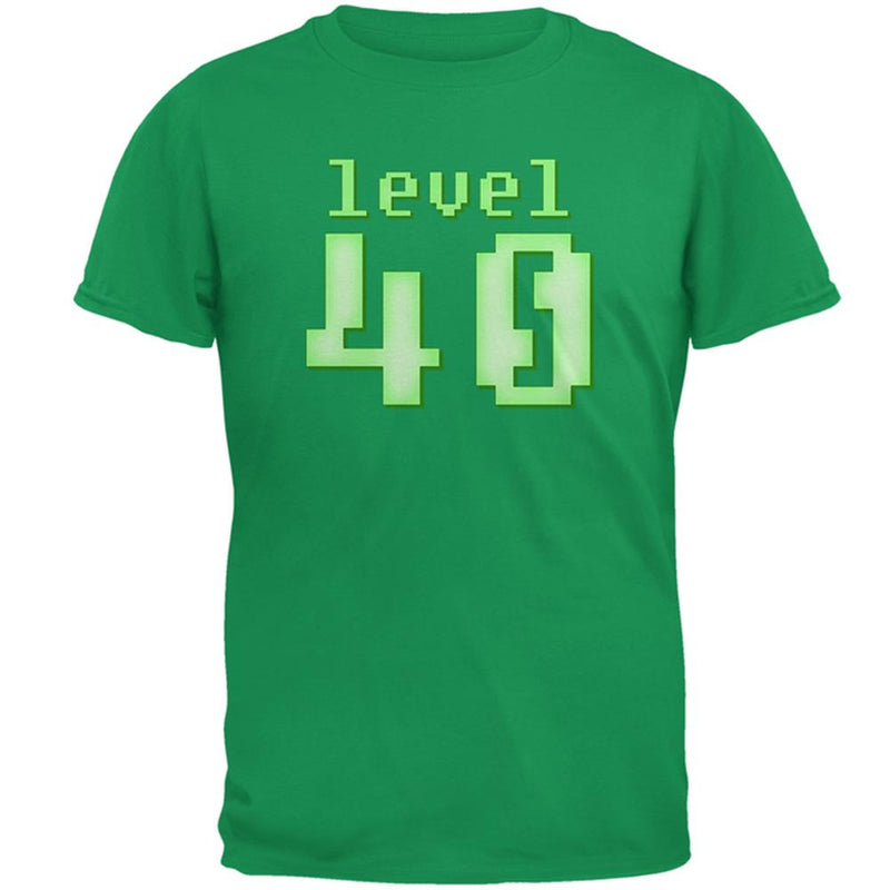 Gamer Milestone Birthday Level 40 Mens T Shirt Men's T-Shirts Old Glory 2XL Irish Green 