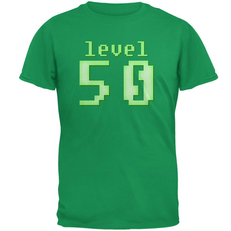 Gamer Milestone Birthday Level 50 Mens T Shirt Men's T-Shirts Old Glory 2XL Irish Green 