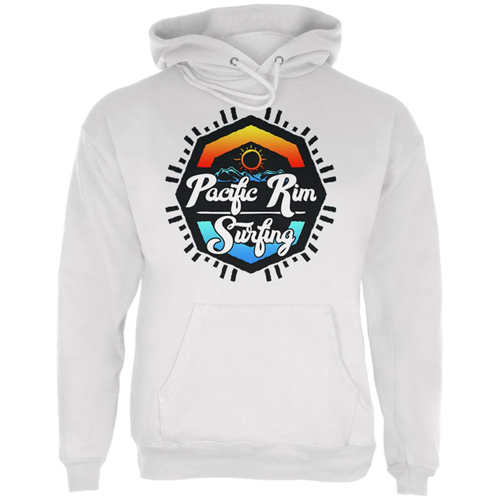 Pacific Rim Surfing Mens Hoodie Men's Hoodies Old Glory LG White 