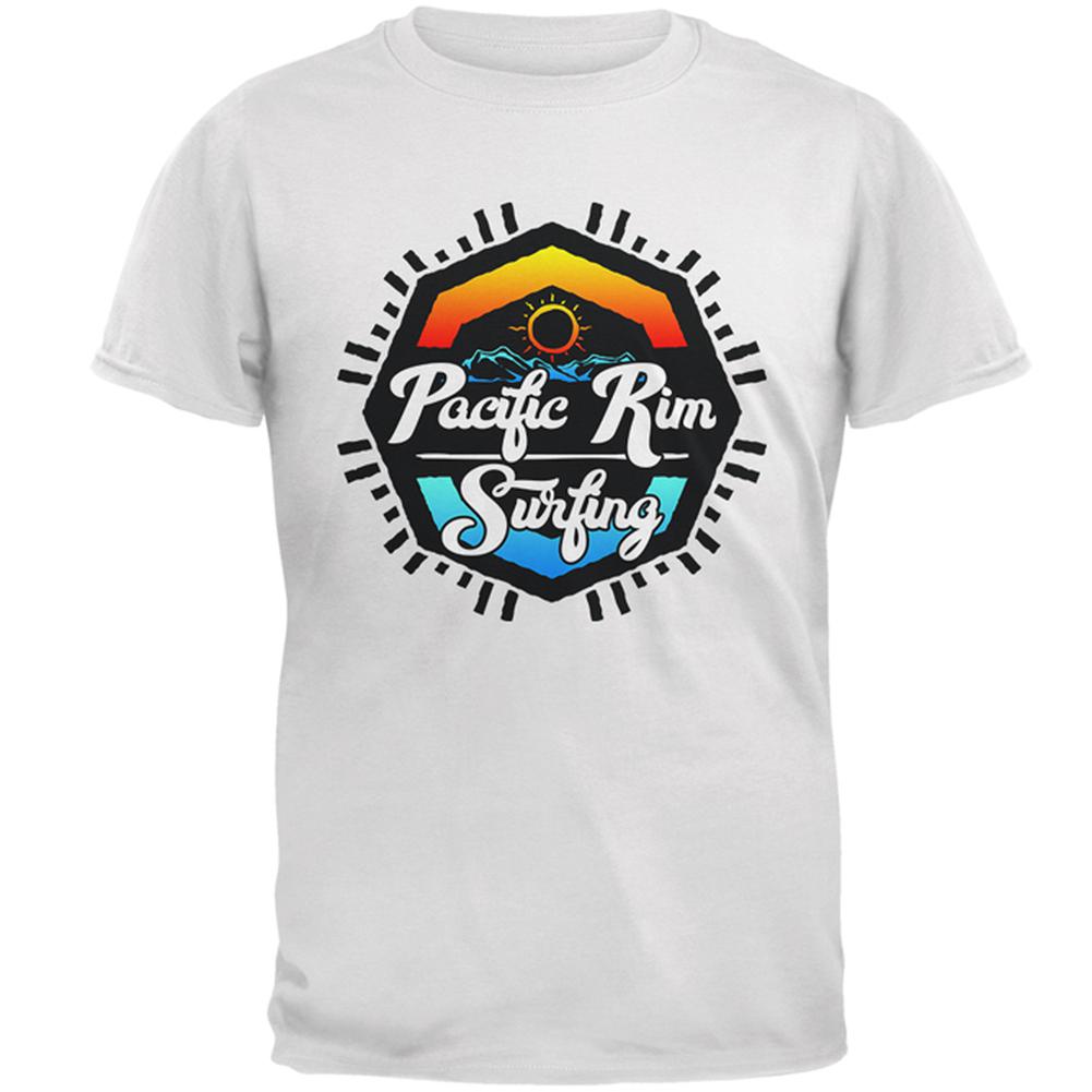 Pacific Rim Surfing Mens Soft T Shirt Men's T-Shirts Old Glory 2XL White 