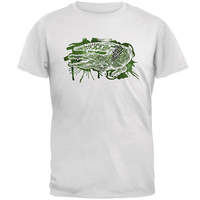 Alligator Swamp Water Splatter Mens T Shirt Men's T-Shirts global 2XL White 