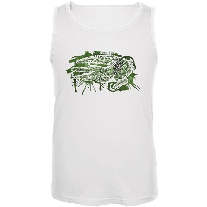 Alligator Swamp Water Splatter Mens Tank Top Men's Tank Tops global 2XL White 