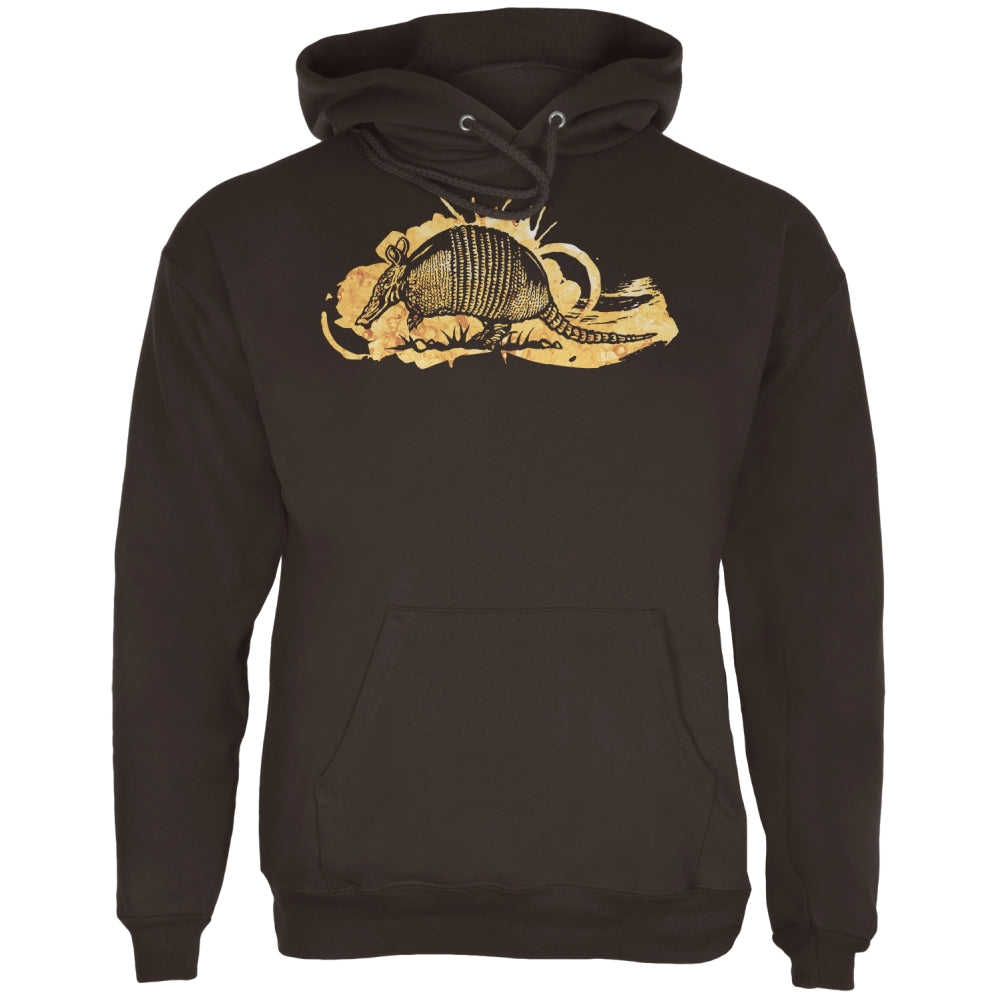 Armadillo Watercolor Splatter Mens Hoodie Men's Hoodies global 2XL Brown 