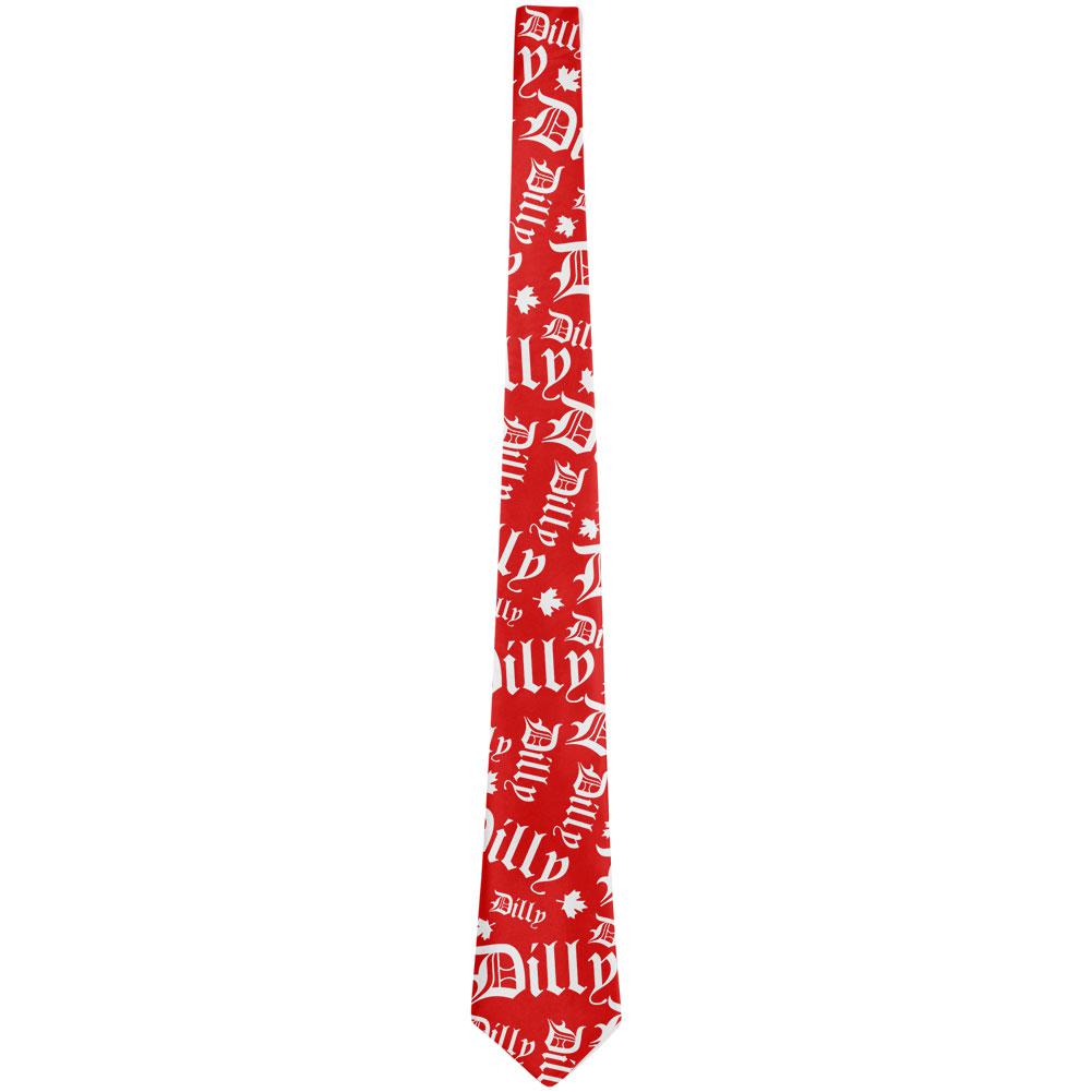 Canada Day Dilly Dilly Maple Leaf All Over Neck Tie Men's Neck Ties Old Glory   