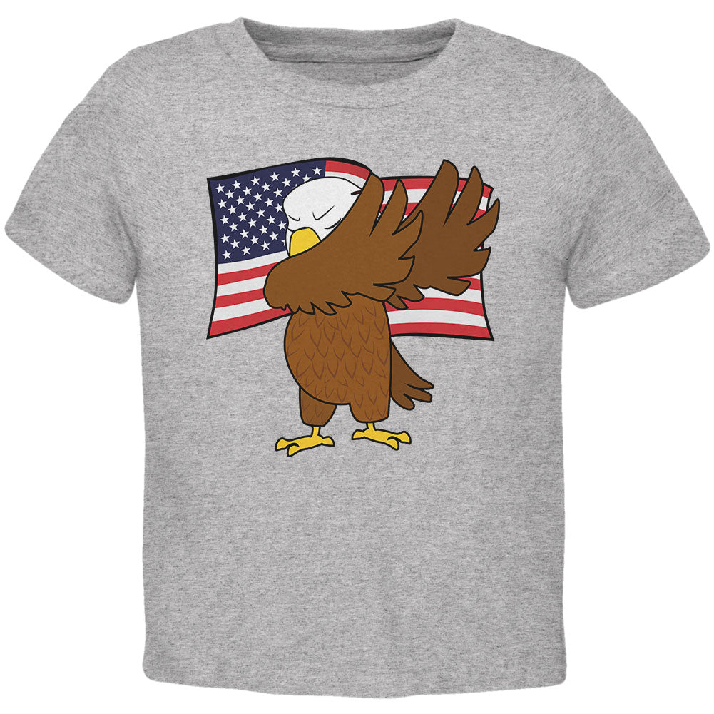 4th Of July America Dabbing Bald Eagle Toddler T Shirt Toddler T-Shirts 4th of July 2T Heather 