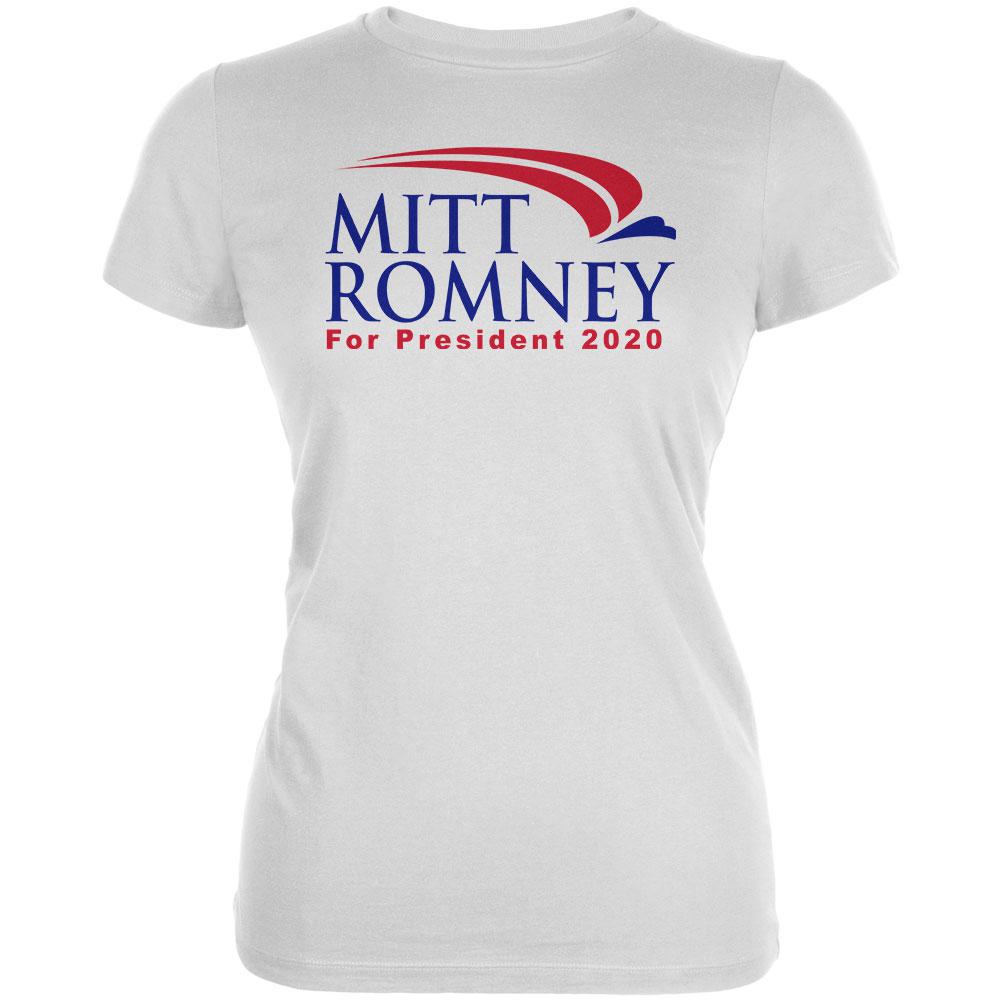 Mitt Romney For President 2020 Juniors Soft T Shirt Juniors T-Shirts Old Glory 2XL White 