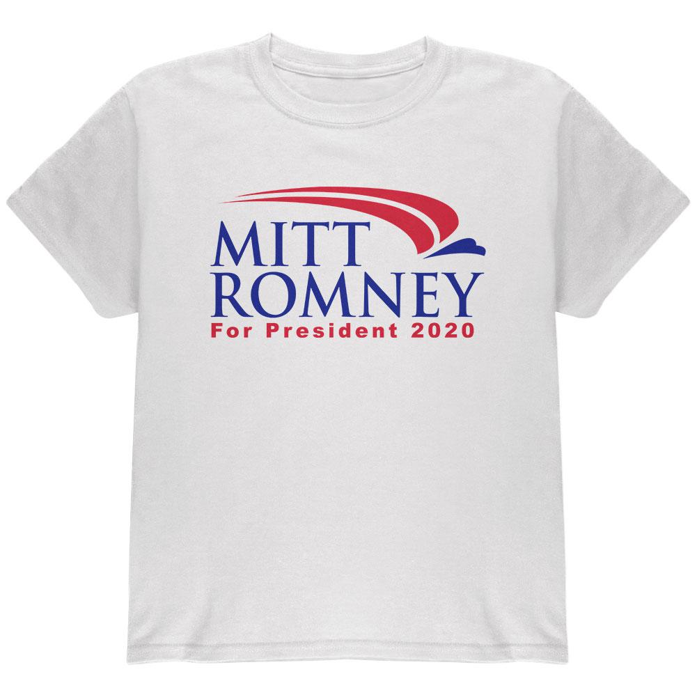 Mitt Romney For President 2020 Youth T Shirt Youth T-Shirts Old Glory LG White 