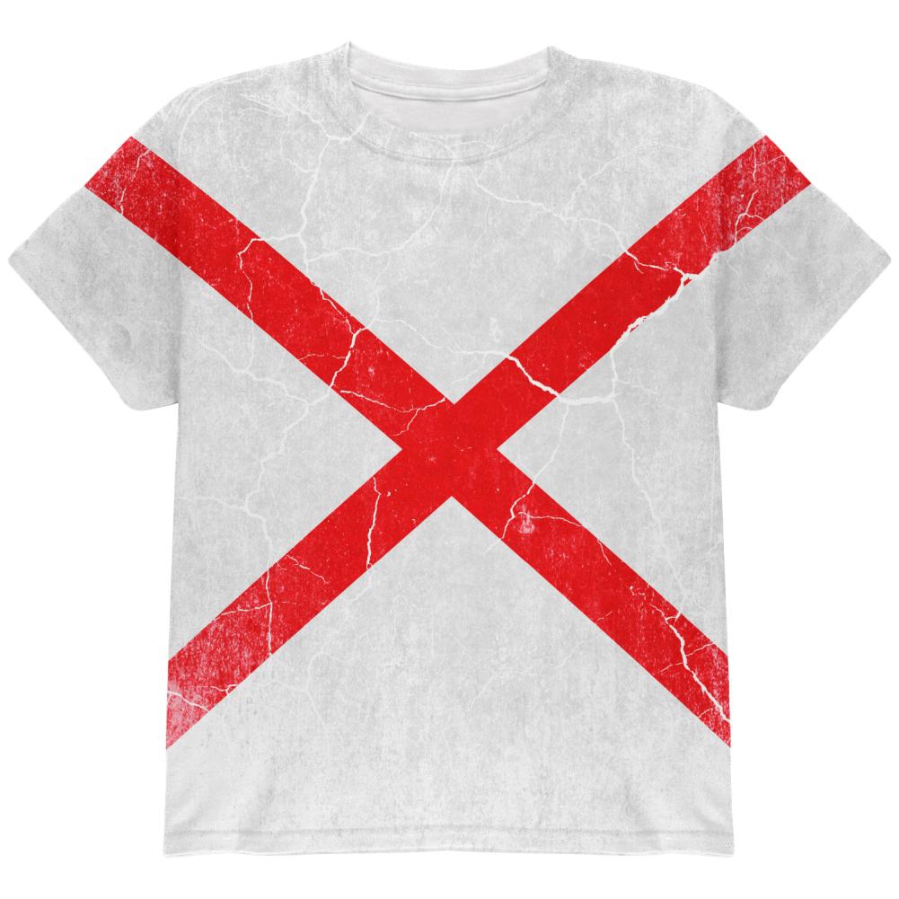 Alabama Vintage Distressed State Flag All Over Youth T Shirt Youth T-Shirts Old Glory LG Multi 