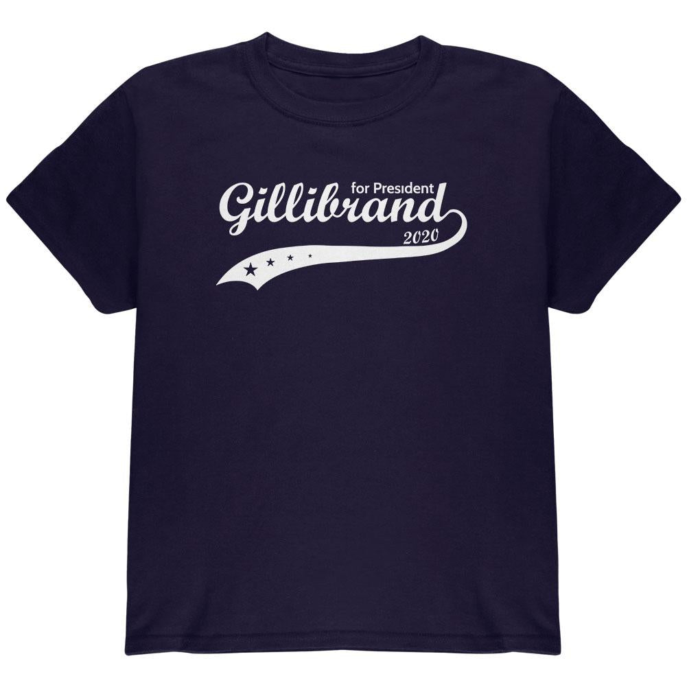 Election 2020 Kirsten Gillibrand for President Swoosh Youth T Shirt Youth T-Shirts Old Glory LG Navy 