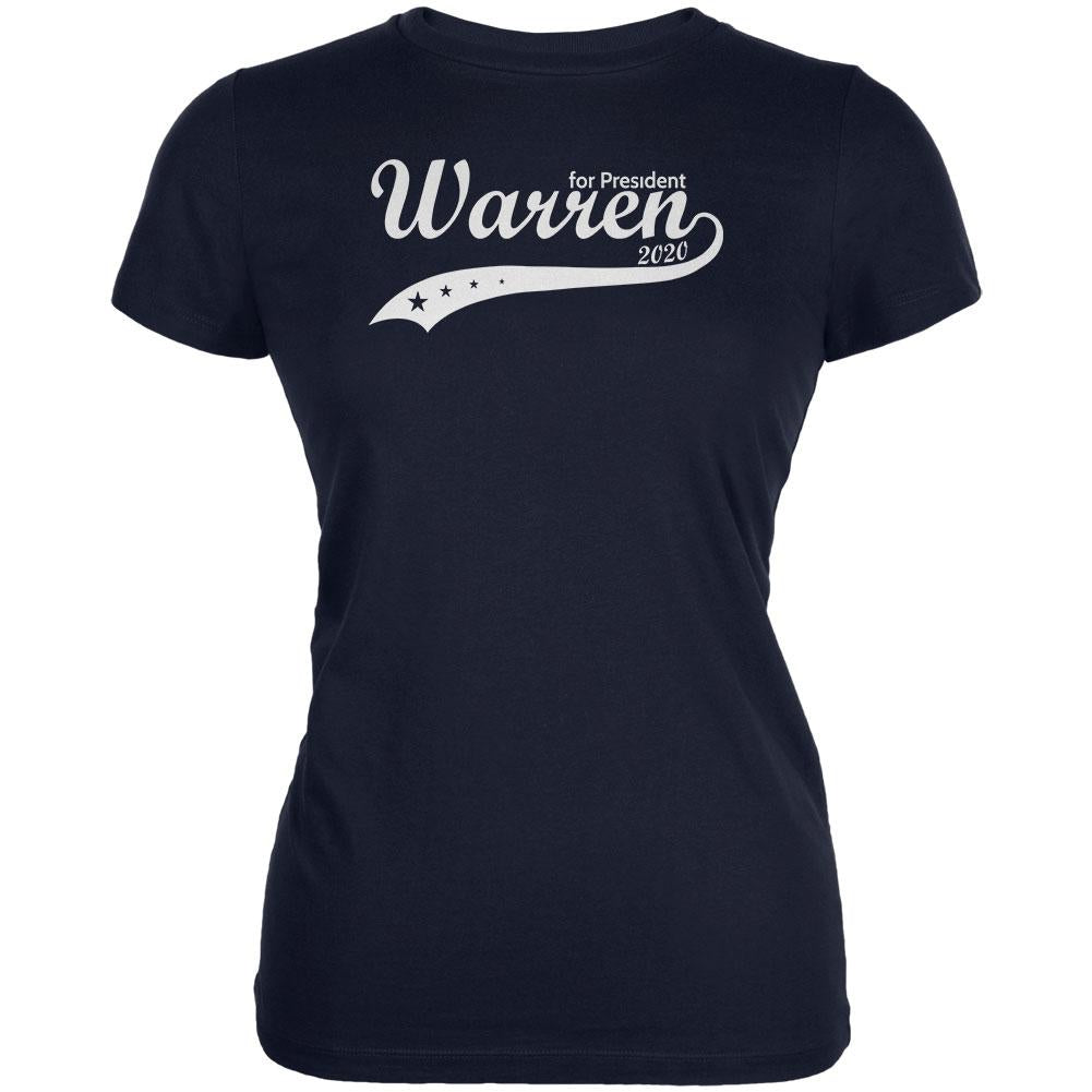 Election 2020 Elizabeth Warren For President Swoosh Juniors Soft T Shirt Juniors T-Shirts Old Glory 2XL Navy 