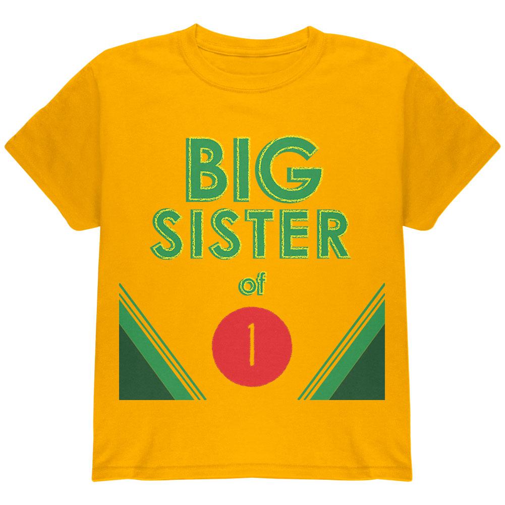 Crayon Big Sister of 1 Youth T Shirt Youth T-Shirts Old Glory LG Gold 