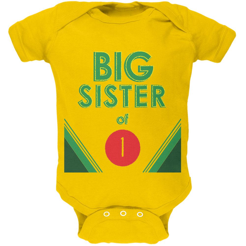 Crayon Big Sister of 1 Soft Baby One Piece Baby One Piece Old Glory 0-3M Yellow 