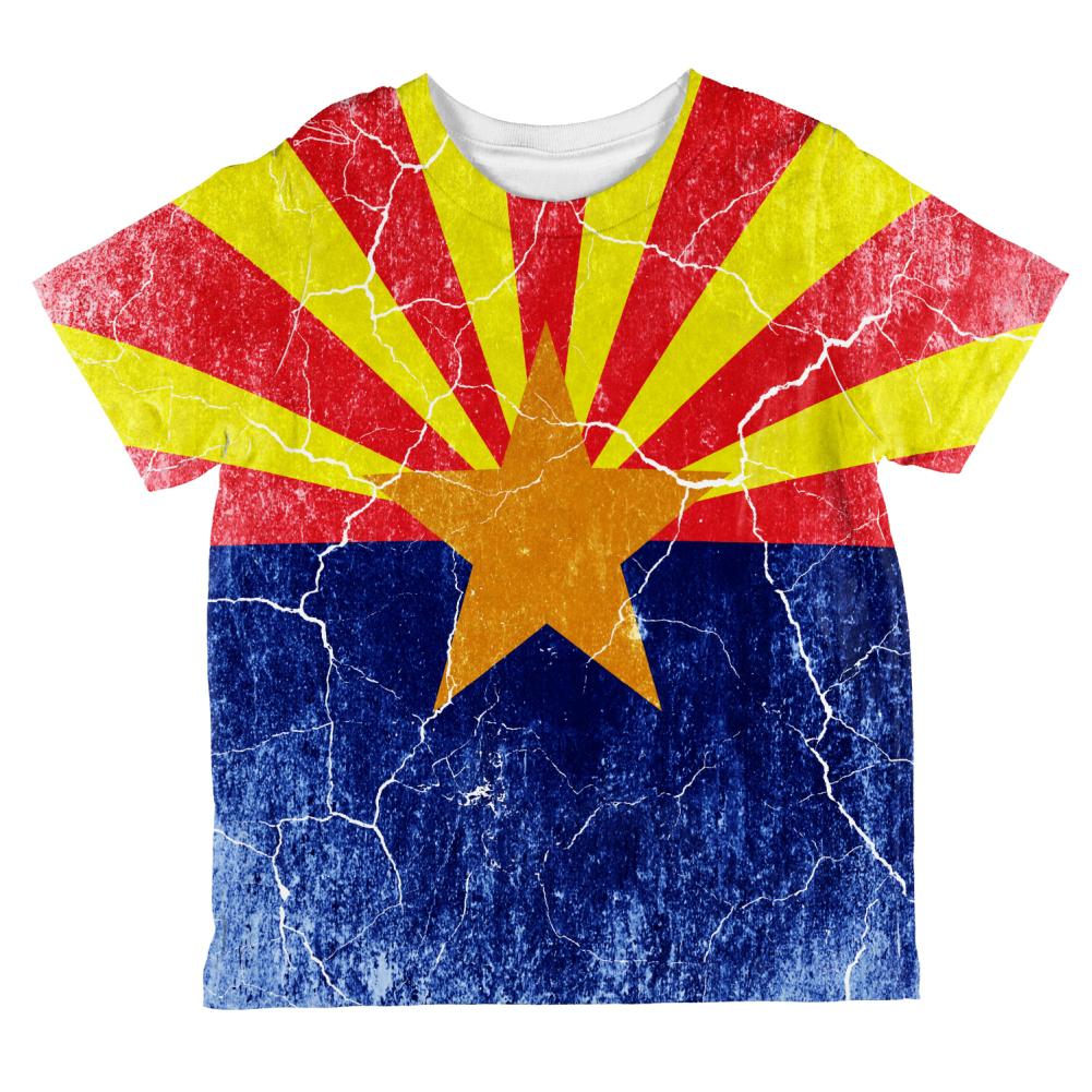 Arizona Vintage Distressed State Flag All Over Toddler T Shirt Toddler T-Shirts Old Glory 2T Multi 