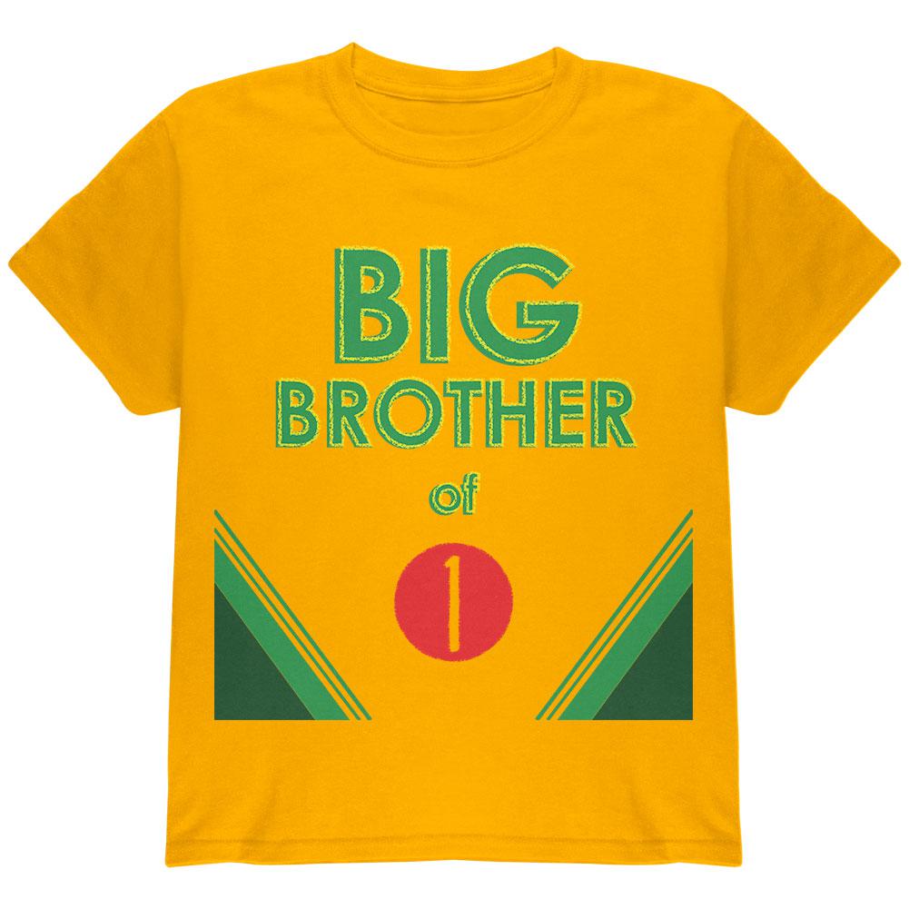 Crayon Big Brother of 1 Youth T Shirt Youth T-Shirts Old Glory LG Gold 