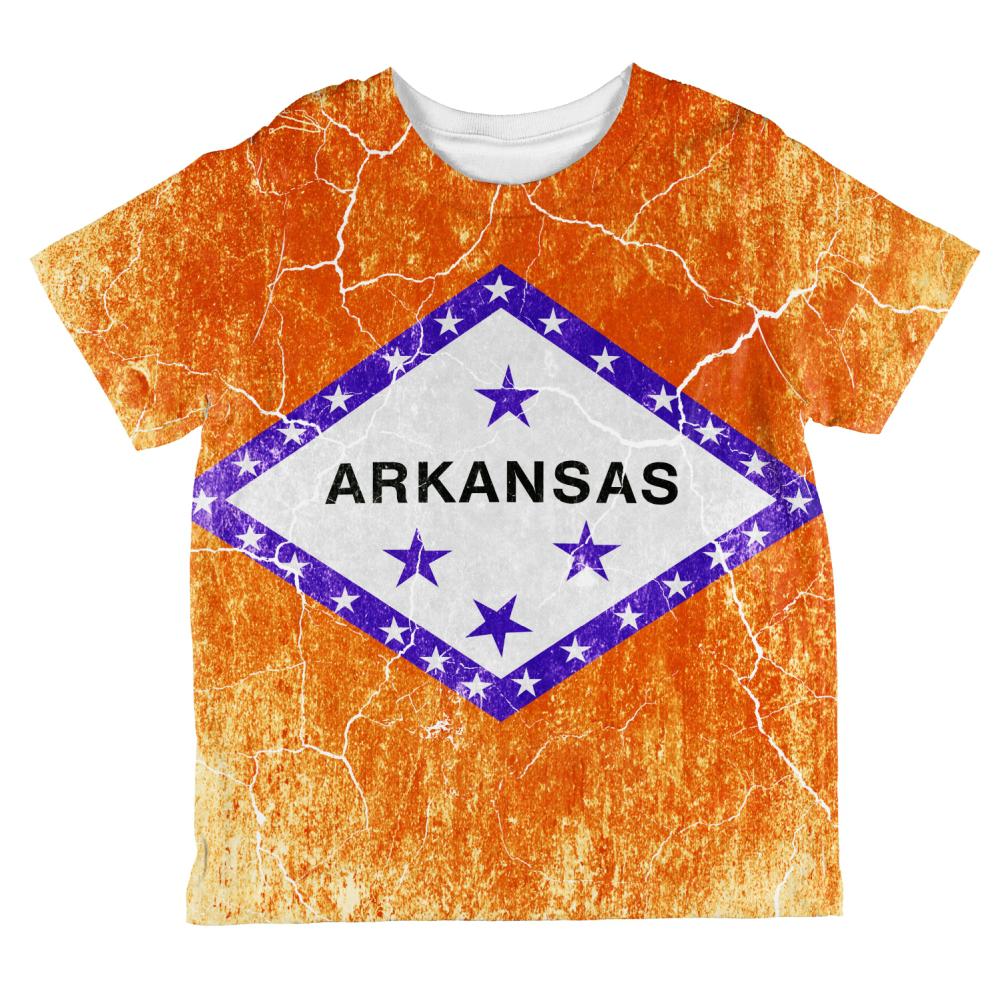 Arkansas Vintage Distressed State Flag All Over Toddler T Shirt Toddler T-Shirts Old Glory 2T Multi 