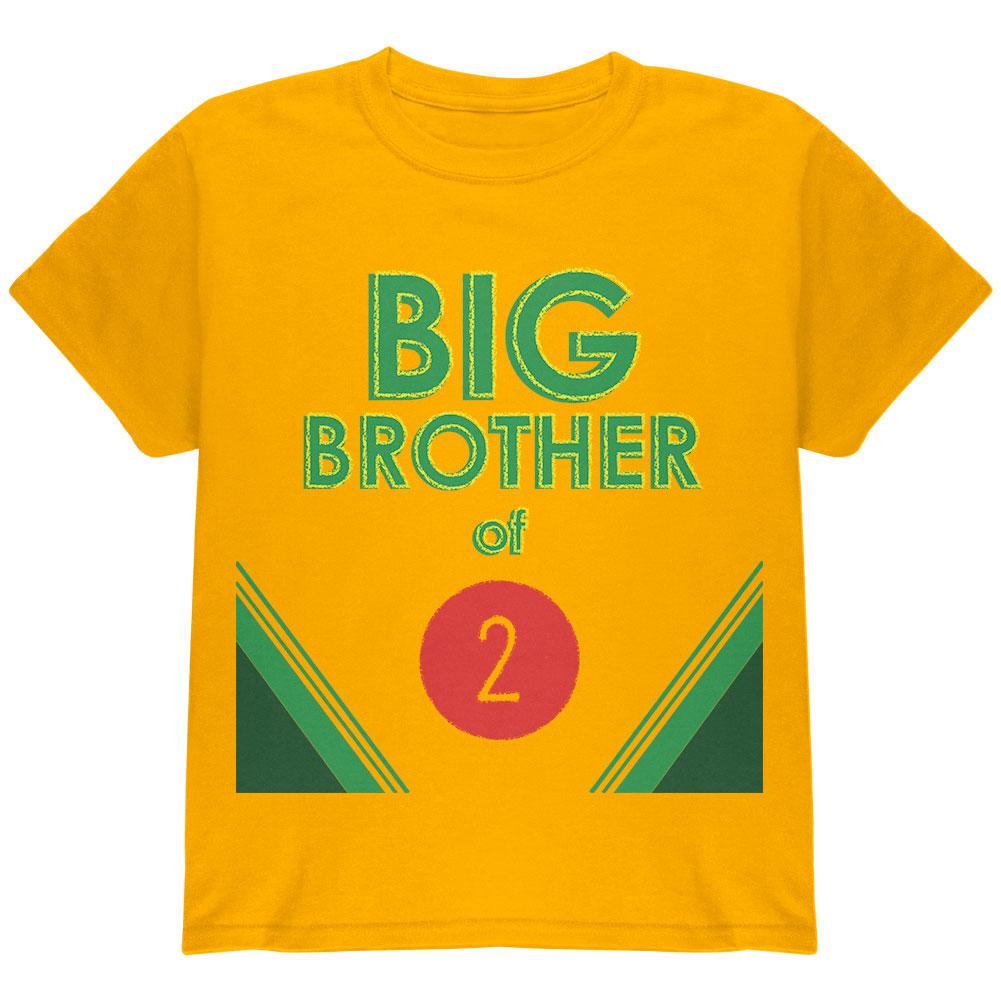 Crayon Big Brother of 2 Youth T Shirt Youth T-Shirts Old Glory LG Gold 