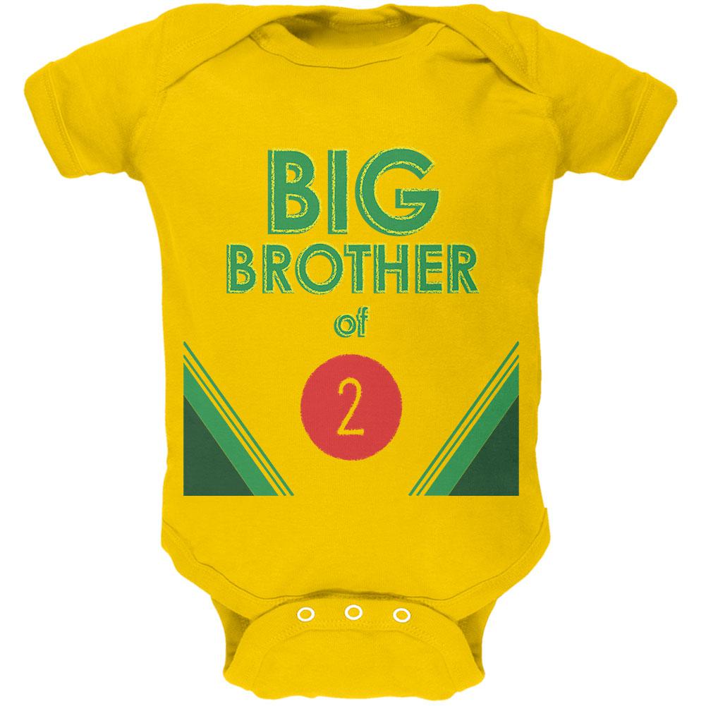 Crayon Big Brother of 2 Soft Baby One Piece Baby One Piece Old Glory 0-3M Yellow 