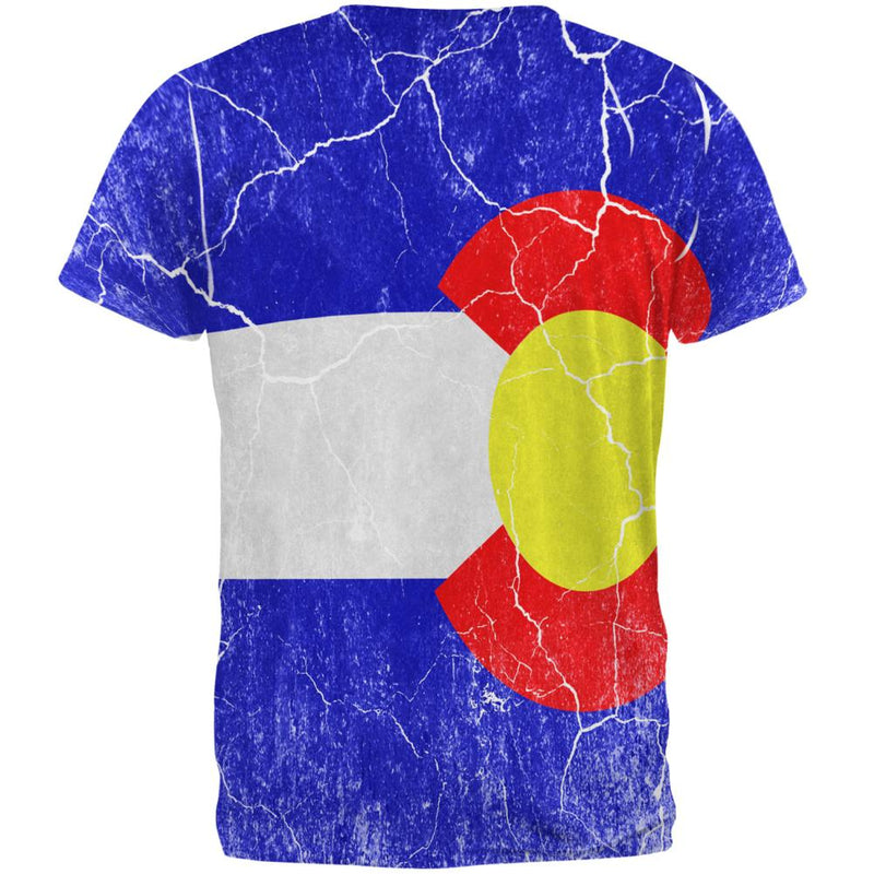 Colorado Vintage Distressed State Flag All Over Mens T Shirt Men's T-Shirts Old Glory   