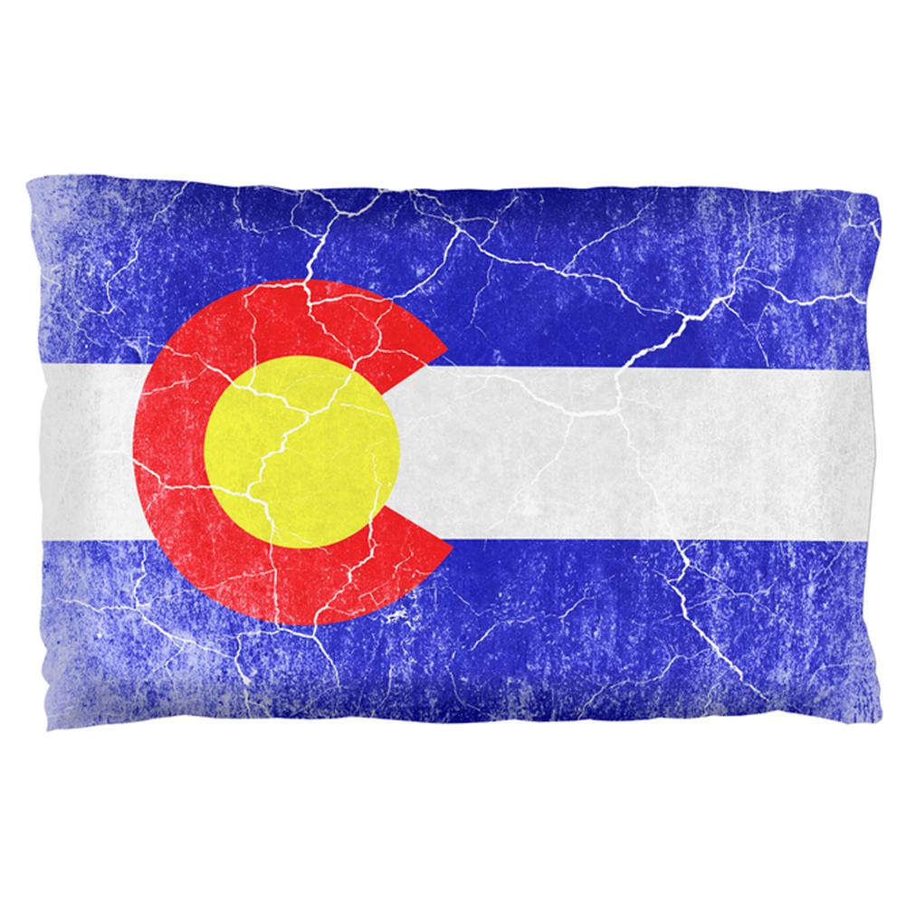 Colorado Vintage Distressed State Flag Pillow Case Pillowcases Old Glory OS Multi 