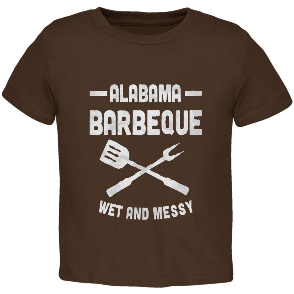 Alabama Barbeque Wet and Messy Toddler T Shirt Toddler T-Shirts Old Glory 2T Brown 