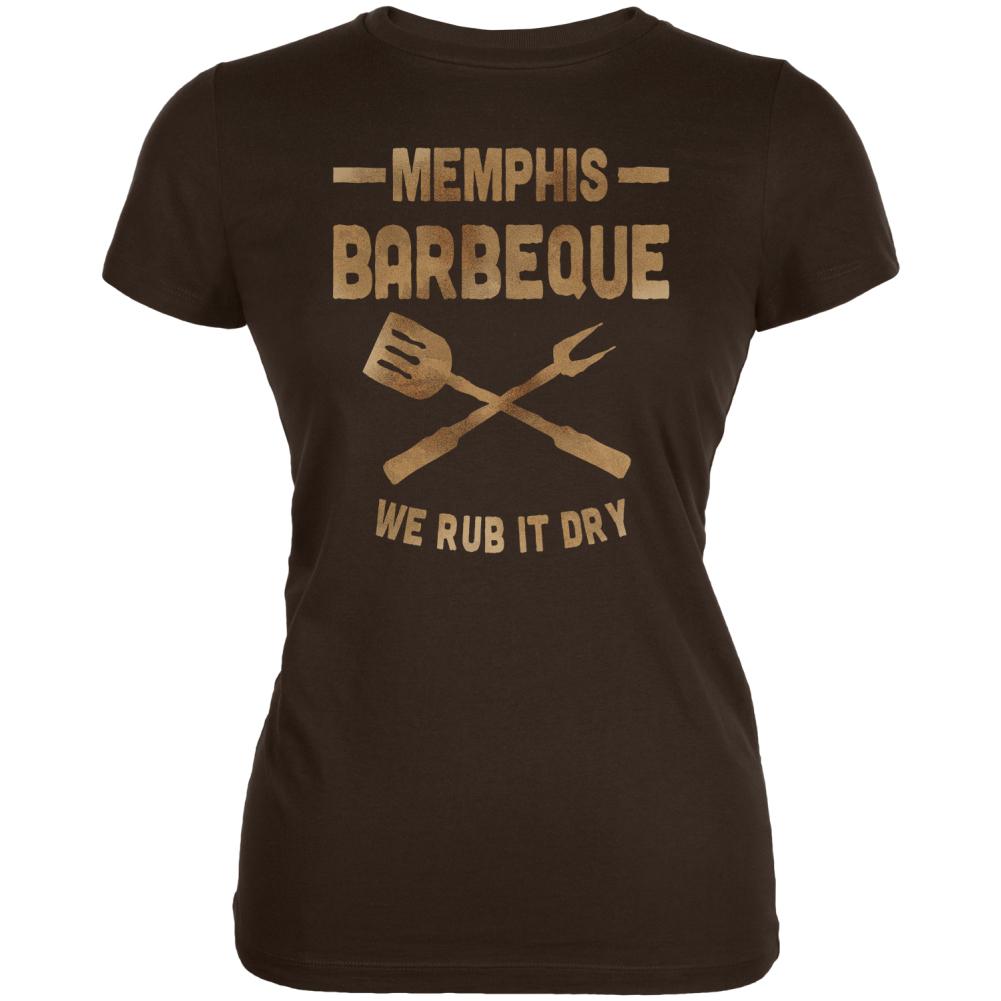 Memphis Barbeque Rub It Dry Juniors Soft T Shirt Juniors T-Shirts Old Glory 2XL Brown 