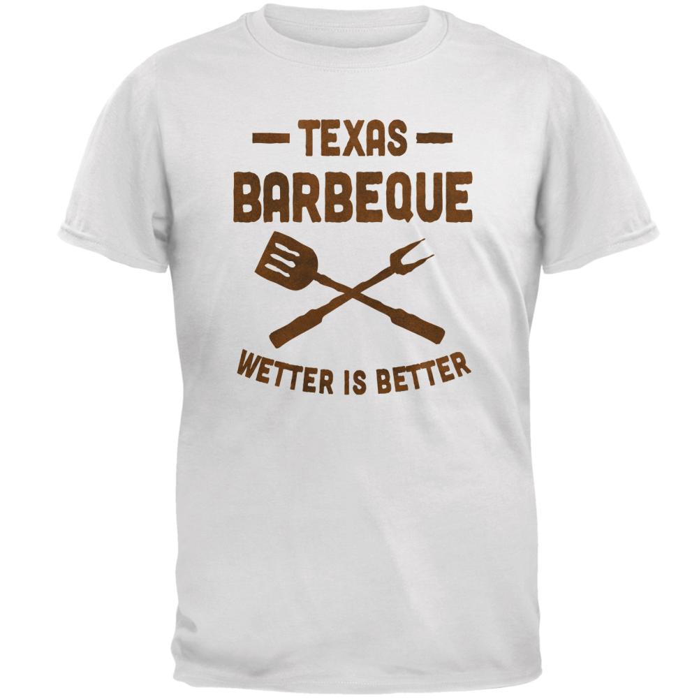 Texas Barbeque Wetter is Better Mens T Shirt Men's T-Shirts Old Glory 2XL White 