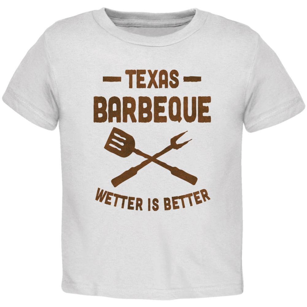 Texas Barbeque Wetter is Better Toddler T Shirt Toddler T-Shirts Old Glory 2T White 