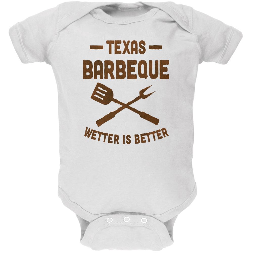 Texas Barbeque Wetter is Better Soft Baby One Piece Baby One Piece Old Glory 0-3M White 