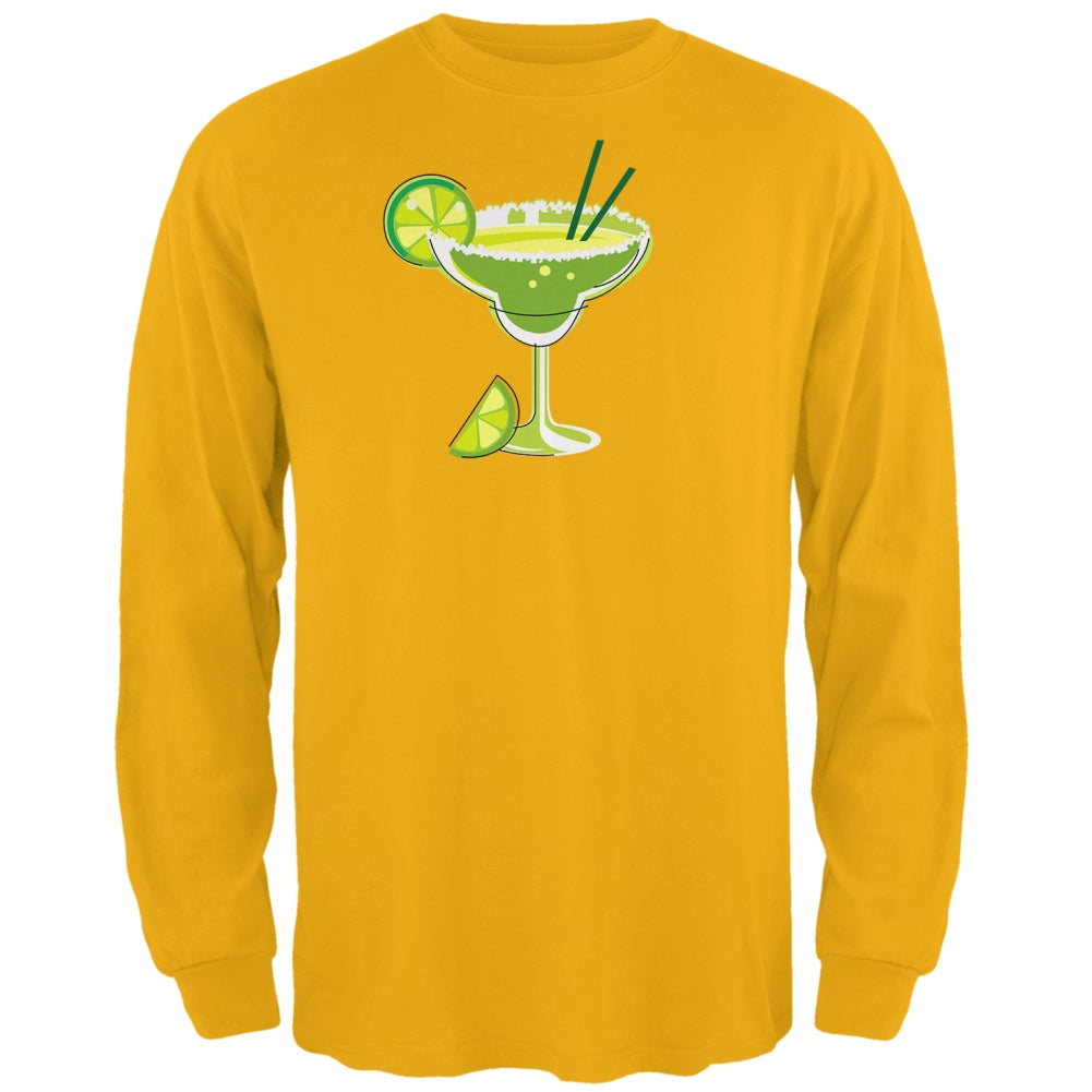 Cinco de Mayo Margarita Glass Mens Long Sleeve T Shirt Men's Long Sleeves Old Glory 2XL Yellow 