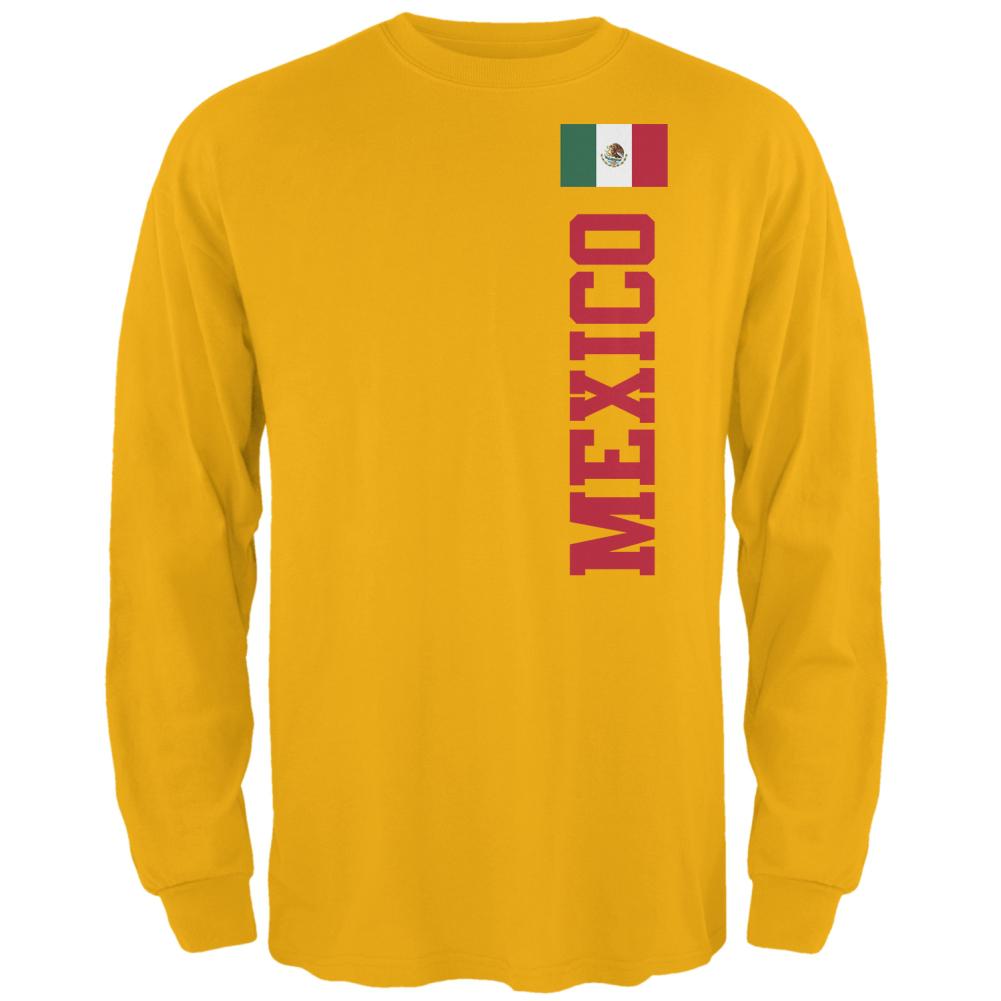 World Cup Mexico Mens Long Sleeve T Shirt Men's Long Sleeves Old Glory 2XL Gold 