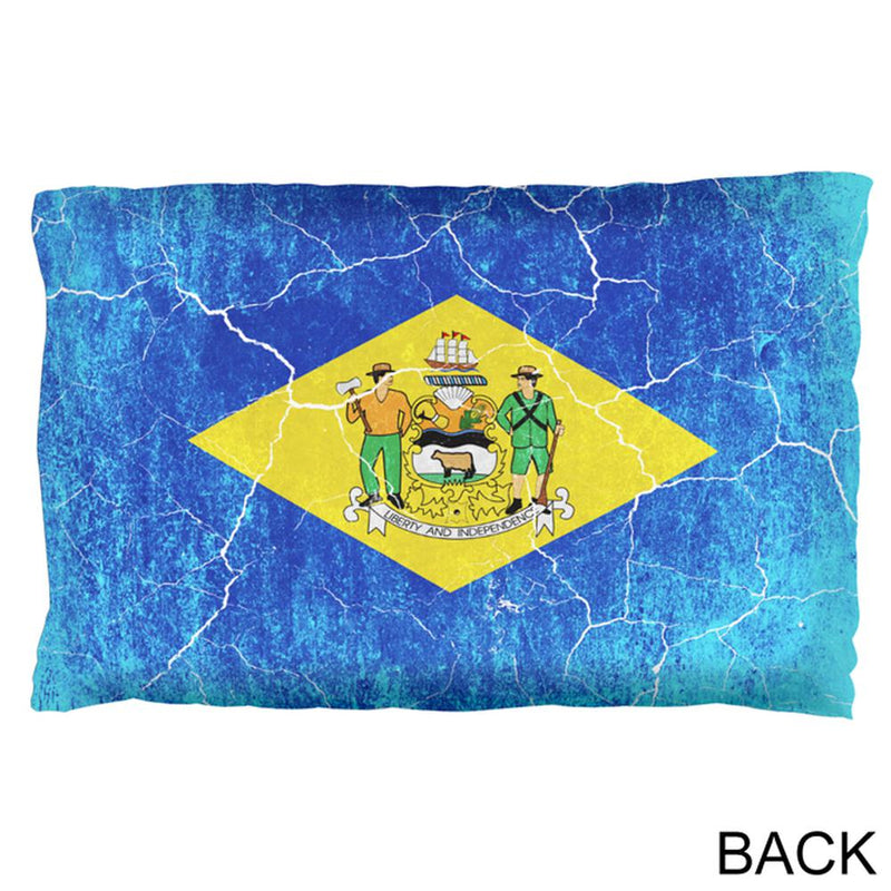 Delaware Vintage Distressed State Flag Pillow Case Pillowcases Old Glory   