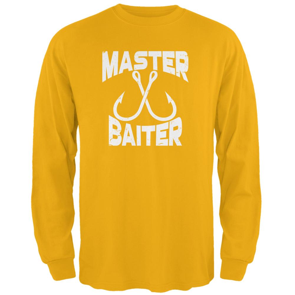 Master Baiter Mens Long Sleeve T Shirt Men's Long Sleeves Old Glory 2XL Yellow 