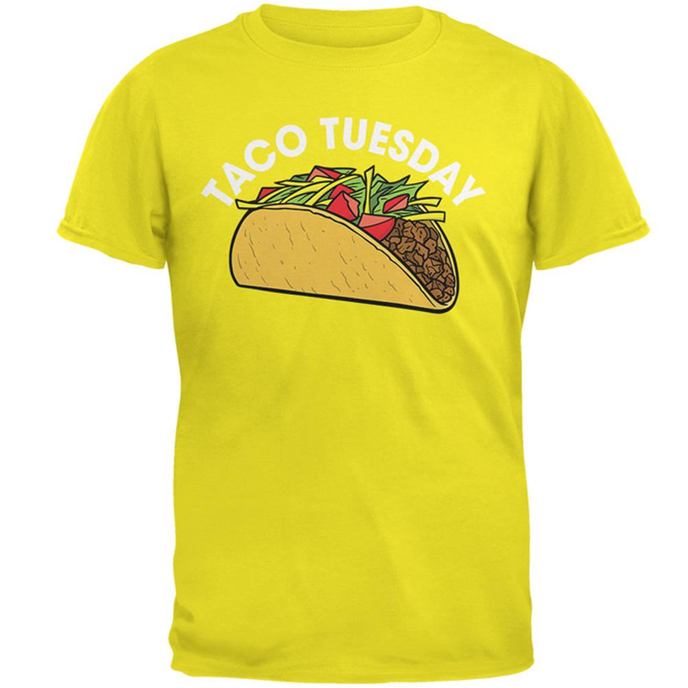 Cinco de Mayo Taco Tuesday Mens T Shirt Men's T-Shirts Old Glory 2XL Bright Yellow 