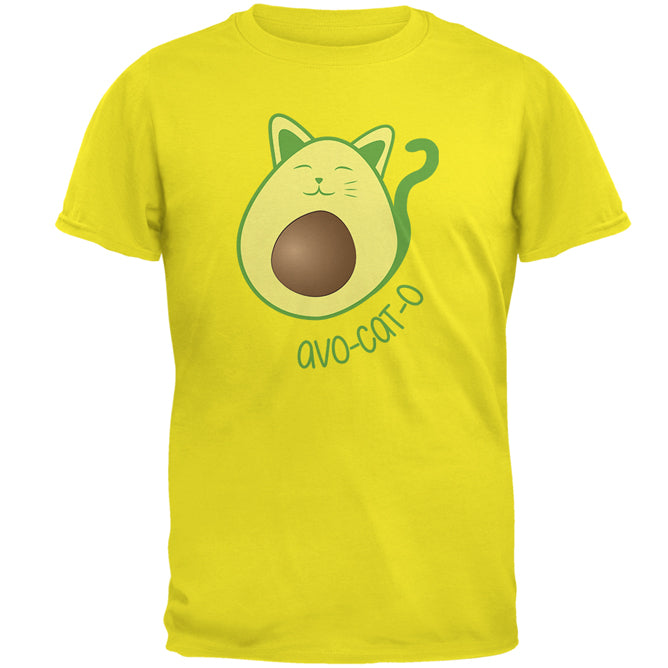 Cinco De Mayo Avocado Cat Avocato Mens T Shirt Men's T-Shirts Old Glory 2XL Yellow 