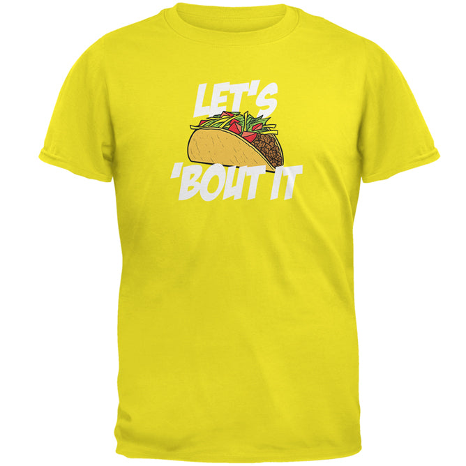 Cinco de Mayo Let's Taco 'Bout It Mens T Shirt Men's T-Shirts Old Glory 2XL Bright Yellow 