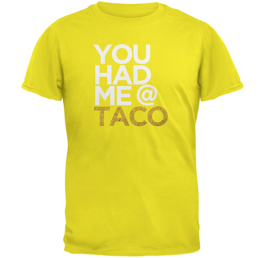 Cinco de Mayo You Had Me at Taco Mens T Shirt Men's T-Shirts Old Glory 2XL Bright Yellow 