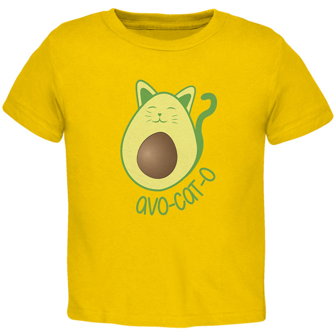 Cinco De Mayo Avocado Cat Avocato Toddler T Shirt Toddler T-Shirts Old Glory 2T Yellow 