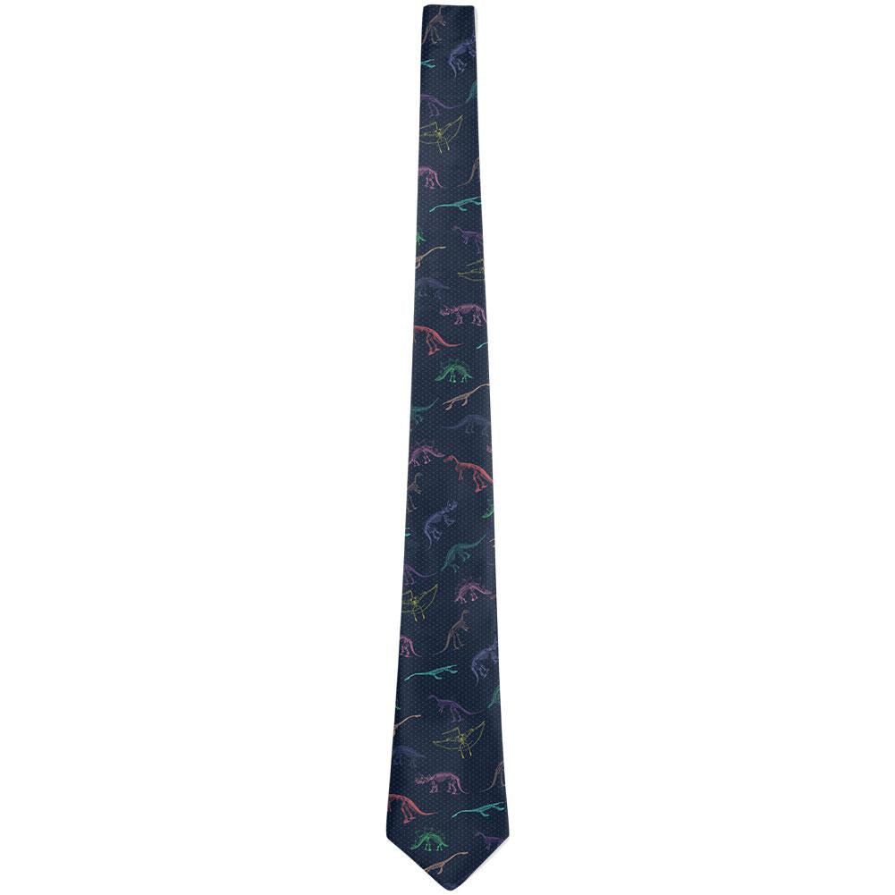 Dino Dinosaur Color Pattern Cute All Over Neck Tie Men's Neck Ties Old Glory   