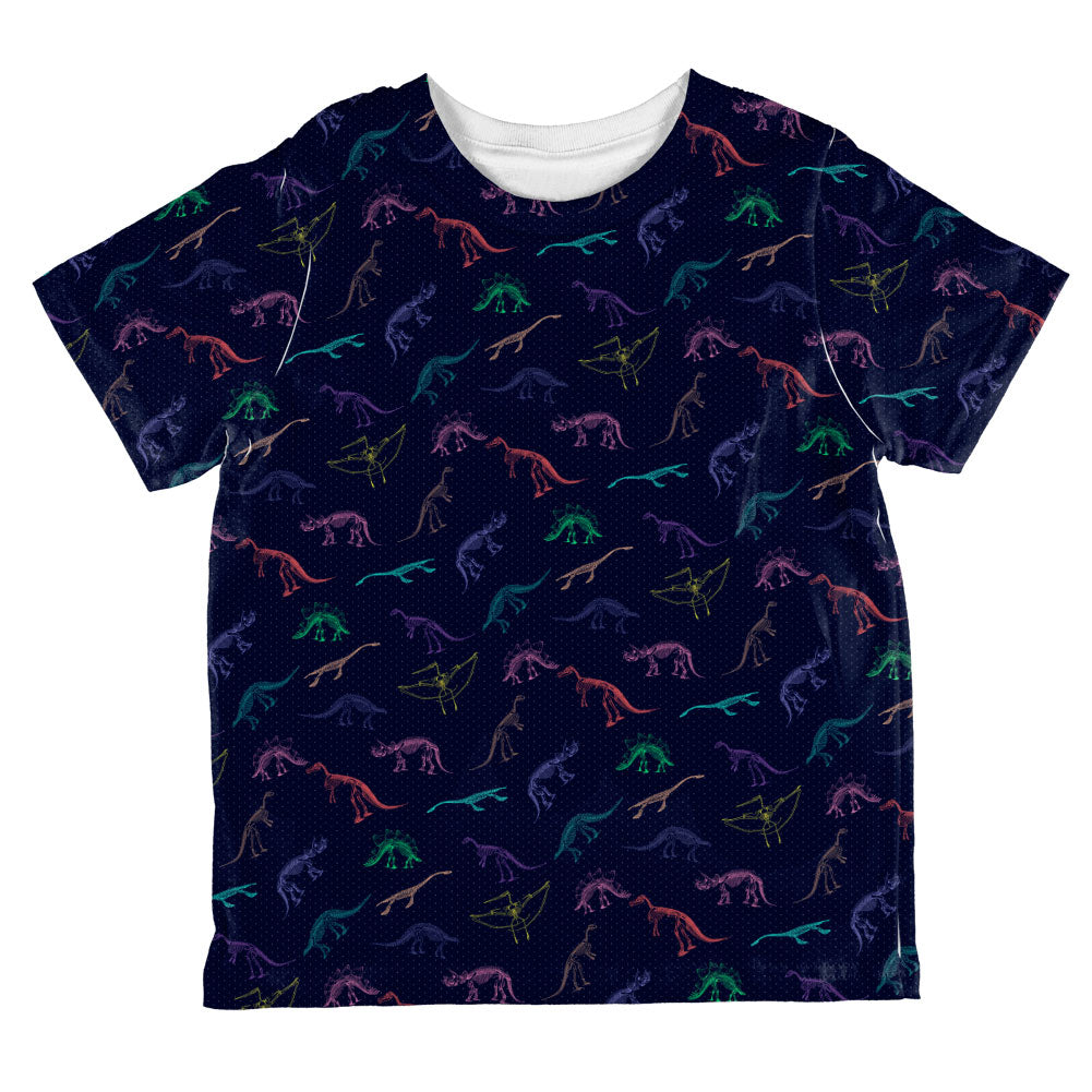 Dino Dinosaur Color Pattern Cute All Over Toddler T Shirt Toddler T-Shirts Old Glory 2T Multicolored 