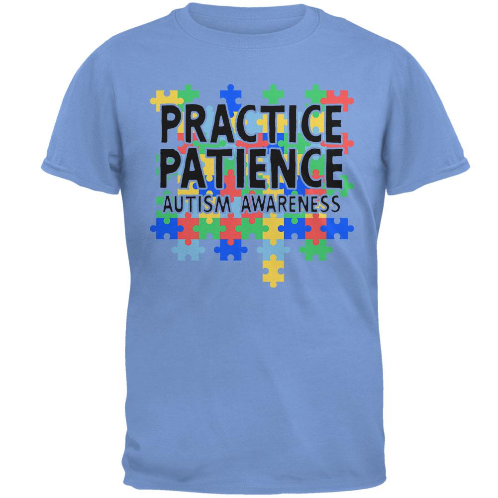 Autism Awareness Practice Patience Mens T Shirt Men's T-Shirts Old Glory 2XL Carolina Blue 