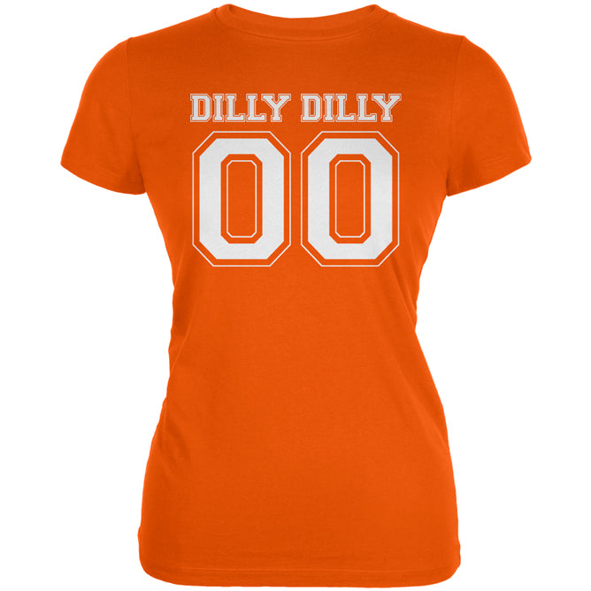 Dilly Dilly Jersey Custom Numbers Juniors Soft T Shirt Juniors T-Shirts Old Glory 2XL Orange 