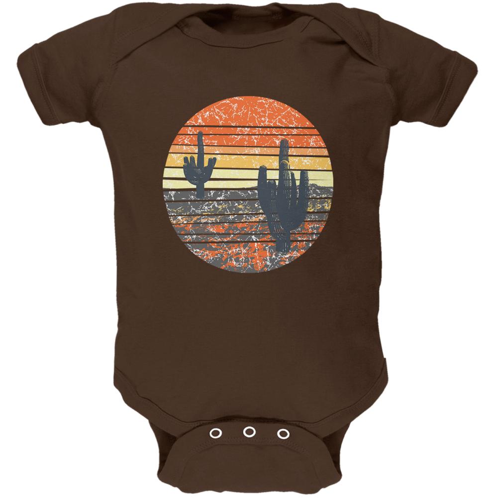 Vintage Cactus Sunset Soft Baby One Piece Baby One Piece Old Glory 12-18M Brown 