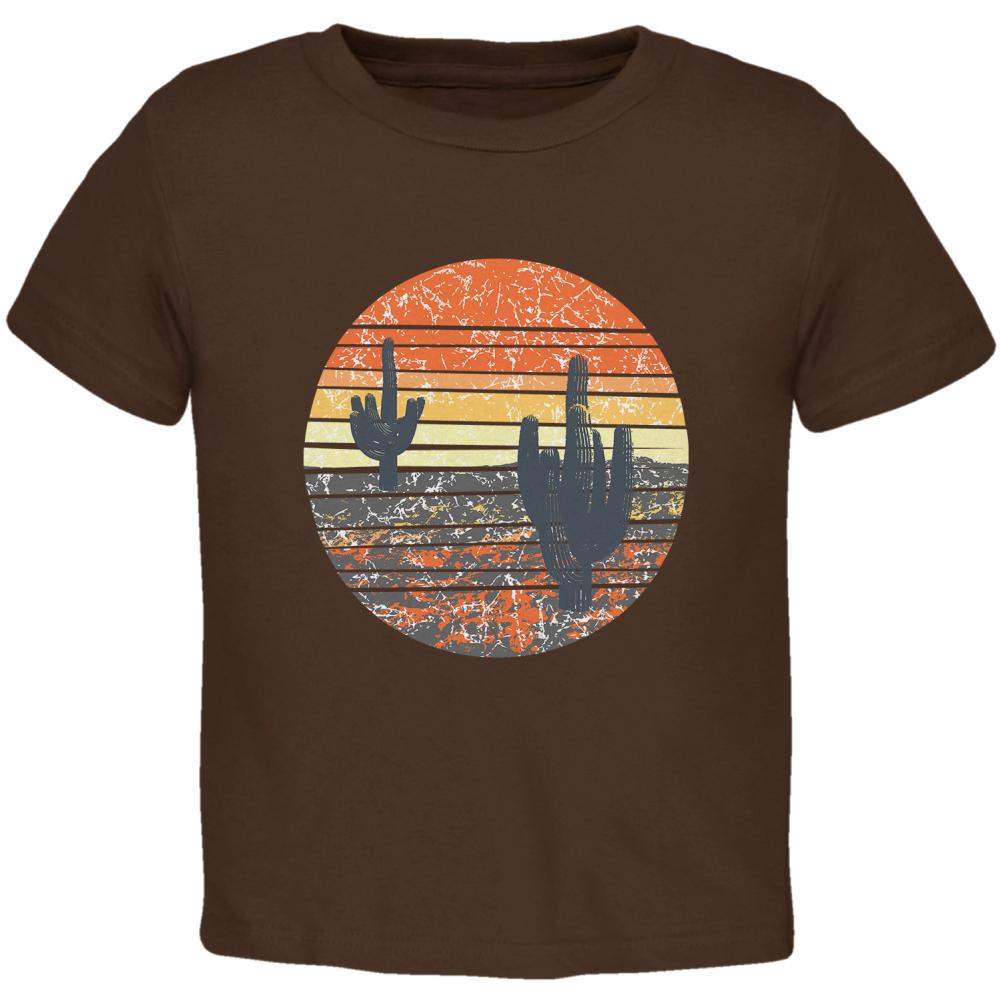 Vintage Cactus Sunset Toddler T Shirt Toddler T-Shirts Old Glory 2T Brown 