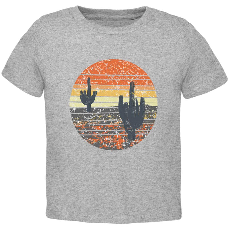 Vintage Cactus Sunset Toddler T Shirt Toddler T-Shirts Old Glory 2T Heather 