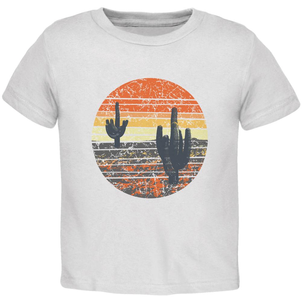 Vintage Cactus Sunset Toddler T Shirt Toddler T-Shirts Old Glory 2T White 