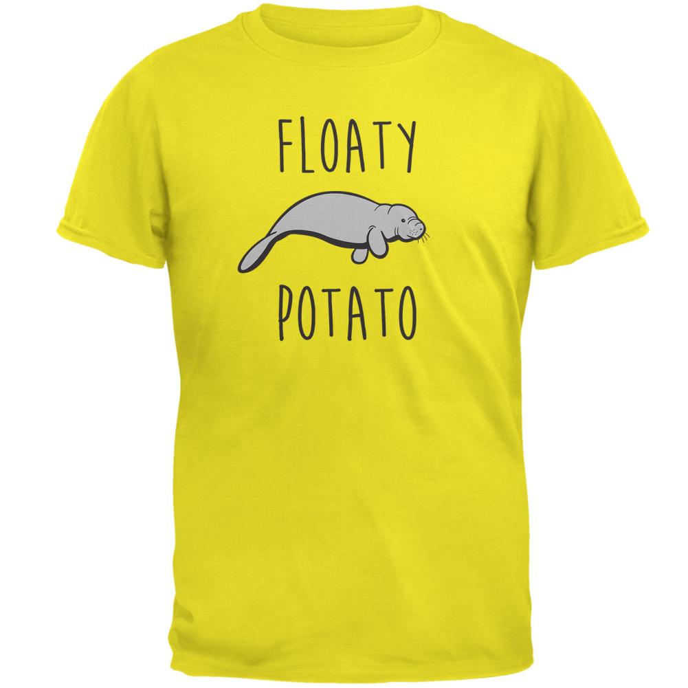 Floaty Potato Manatee Mens T Shirt Men's T-Shirts Old Glory 2XL Bright Yellow 